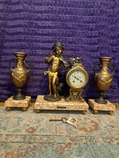 Ancienne  pendule, Garniture Cheminée, Auguste Moreau 1900 Amour Violoniste 