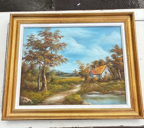 Tableau ancien paysage - tableau,