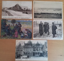 5 postcards war 14-18 theme BELGIAN ARMY