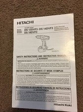 Hitachi DS 12DVF3 14DVF3 18DVF3 Instruction Operator Manual