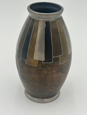 IMPORTANT ANTIQUE FRENCH SIGNED S'TIENOF DINANDERIE VASE ART DECO NOUVEAU 1930