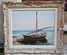 La barque amarrée par Antoine PONCHIN 1872-1933