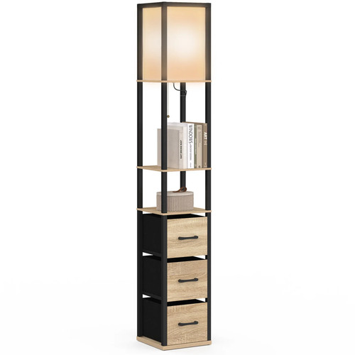 Lampadaire industriel bois - industriel,