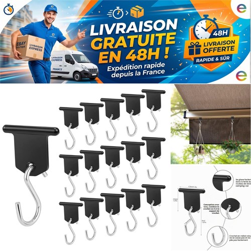 Crochets auvent camping - crochets, en