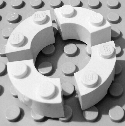 Lego white brick round - x,