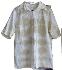 Chemisier dentelle blanc, kaki, gris délavé DONDI - Taille L