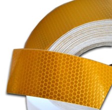 Jaune Réfléchissant 25m Bande 50mm Vinyle ECE104 Camion Remorque Bus Voiture 4x4