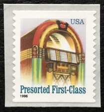 1996 Scott #2912A, 25¢, JUKE BOX - Coil Linerless Single - Mint NH -  