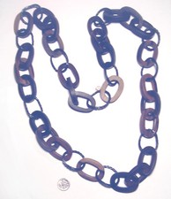 STATEMENT Metal/WOOD Modernist APPARTEMENT A LOUER Chain 41" NECKLACE France