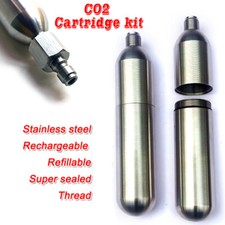 Refillable CO2 Cartridge Kit Stainless steel cylinders Instead of a disposable
