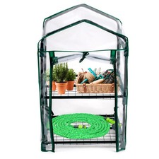 Kinzo Serre de Jardin 45 x 50 x 80 cm - Mini Serre avec 2 Étagères - Résistante 