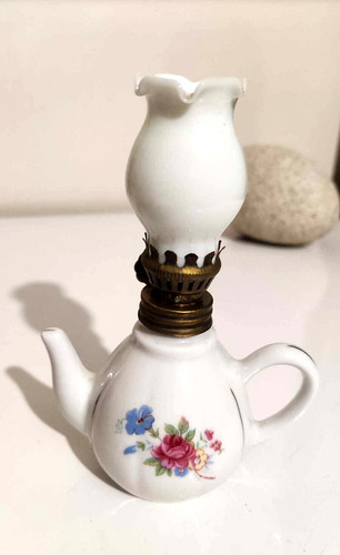Lampe huile théière fleur - à,