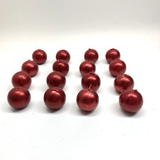 Set of 16 Pottery Barn Glitter Sphere bougies Candles Red round