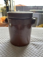 Pot Ancien avec couvercle en grès vernissé de BONNY Made in France Estampillé