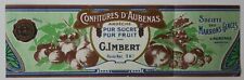 Ancienne étiquette CONFITURE D'AUBENAS jam IMBERT Ardèche old label