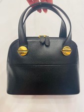 GIVENCHY SACS A MAIN Leather Handbag Black Golden Hardware Authentic Women's