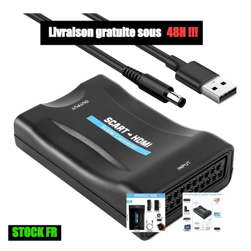 Adaptateur péritel hdmi 720p - adaptateur,