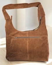 Purse Slouchy Boho Suede Leather Bag Brown Sack Hippie Moto Mobwife Harbour 2nd