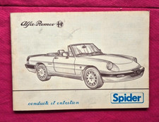 ALFA-ROMEO  Spider :  Notice conduite et entretien en Français  02-1986