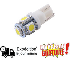 Ampoule LED T10 5 LED Blanc 6500K Éclairage Intérieur/Extérieur 12V