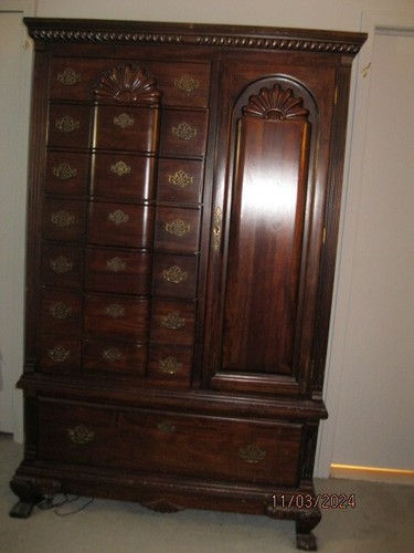 Antique dark wood armoire - antique,