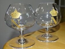 BACCARAT 2 GLASSES TASTING COGNAC CRYSTAL PERFECTION NAPOLEON GOLD ht 8.5 cm
