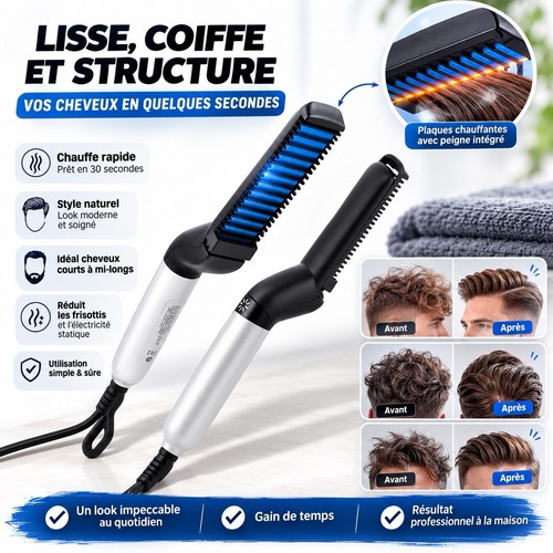 Lisseur barbe cheveux - barbe, 2-en-1