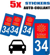 5 autocollants Style plaque