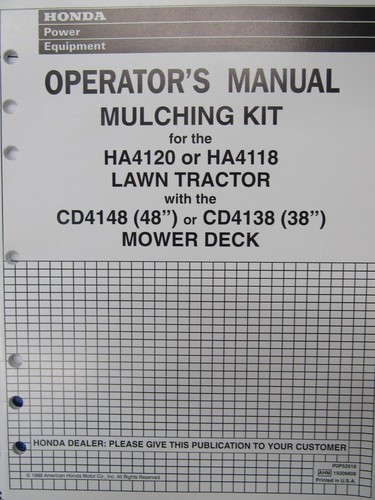 Honda operator manual - honda, for