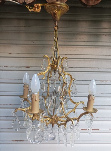 Rare ancien lustre - cage, en