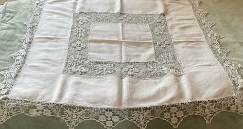 Ancienne nappe carré - en, coton