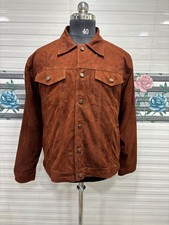 Veste camionneur homme 100 % pur cuir daim style bouton en jean veste de...