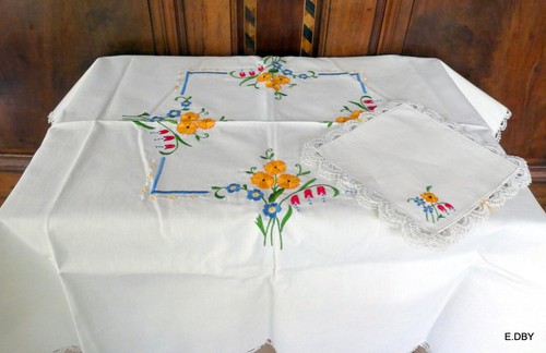 Nappe 6 serviettes vintage - 6,