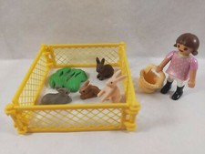 nice kid with rabbit enclosure Playmobil (animals, farm) 0889