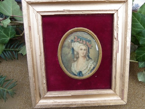 Ancienne miniature peinte sur - miniature,