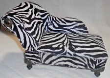 Zebra Striped Chaise Lounge Jewelry/Trinket Box