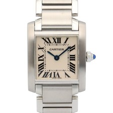Montre-Bracelet CARTIER Tank francaise SM W51008Q3 Quartz Acier Inoxydable Oc...