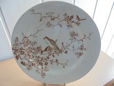  PLATE NO EARTH OF IRON KG LUNEVILLE DECOR BIRDS ON FLOWERY BANKS