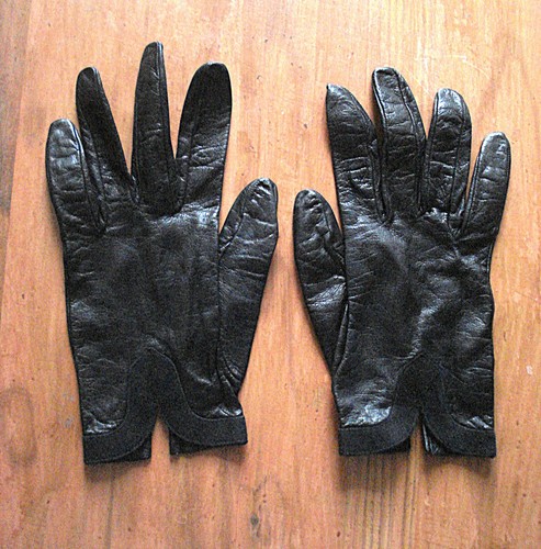 Gants femme cuir noir - cuir,