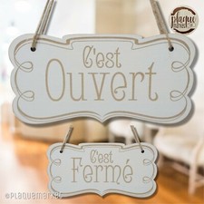 Ouvert / Fermé Panneau de Boutique Bois Shabby Suspendu Plaque de Porte Fenêtre