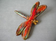 Libellule en céramique signée R. Fassy Vallauris de 16,5 cm des années 70