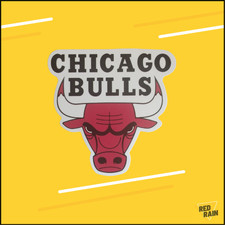 Red Rain - Sticker autocollant logo Chicago Bulls - Basketball - 5 x 5cm