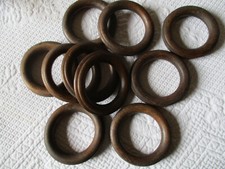 10 Antique Turned Wood Furniture Round Rings (1920) No.1