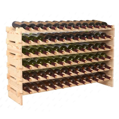 Wooden stackable wine rack - stackable,