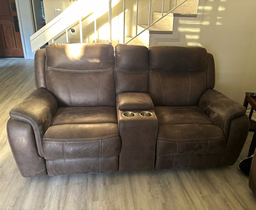 Brown leather reclining - brown,