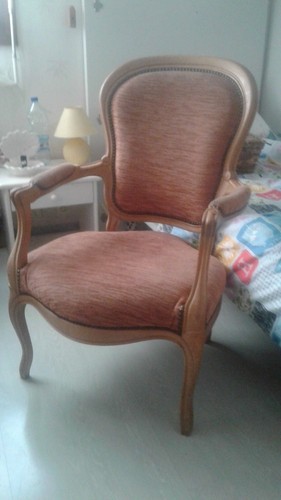 Fauteuil bois galbé - galbé, tissu