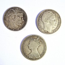 3 pièces en argent (One
