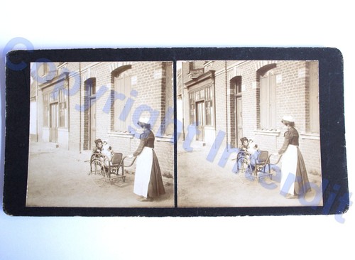 Old photo stereo view - view, albumin