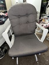 Costway Glider & Ottoman Cushion Set Wood Baby Nursery Rocking Chair Light Grey