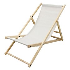Chaise longue pliable de jardin fauteuil de plage en bois chilienne beige 120 kg